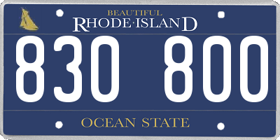 RI license plate 830800