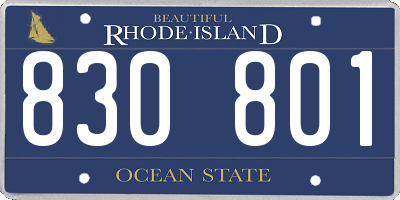 RI license plate 830801