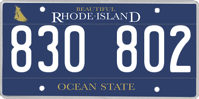 RI license plate 830802