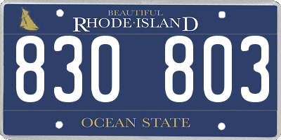 RI license plate 830803