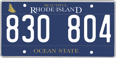 RI license plate 830804
