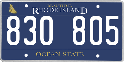 RI license plate 830805