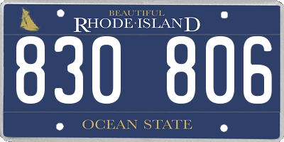 RI license plate 830806