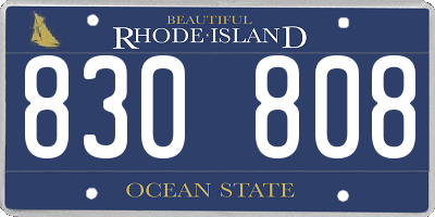 RI license plate 830808
