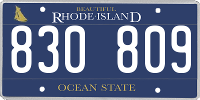 RI license plate 830809