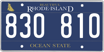 RI license plate 830810