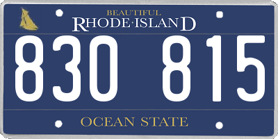 RI license plate 830815