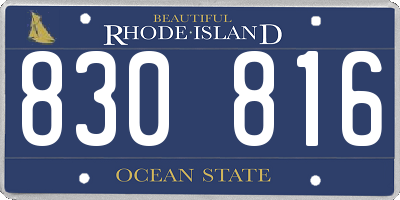 RI license plate 830816