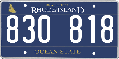 RI license plate 830818