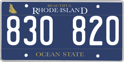 RI license plate 830820