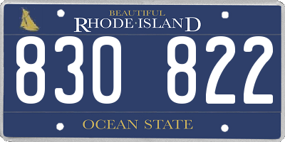RI license plate 830822