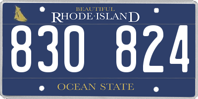 RI license plate 830824