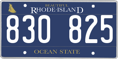 RI license plate 830825