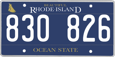 RI license plate 830826