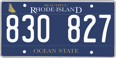 RI license plate 830827