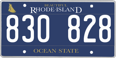 RI license plate 830828