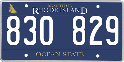 RI license plate 830829