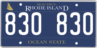 RI license plate 830830