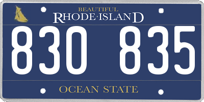 RI license plate 830835