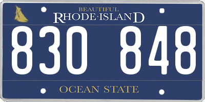 RI license plate 830848