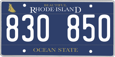RI license plate 830850