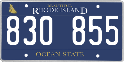 RI license plate 830855