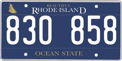 RI license plate 830858