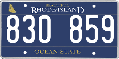 RI license plate 830859