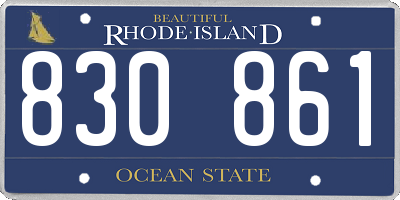 RI license plate 830861