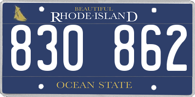 RI license plate 830862
