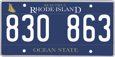 RI license plate 830863