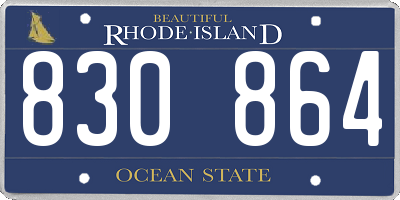 RI license plate 830864
