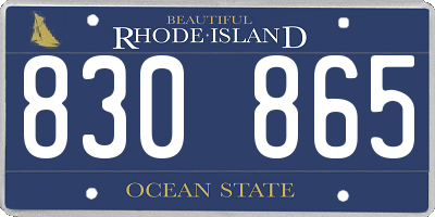 RI license plate 830865