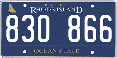 RI license plate 830866