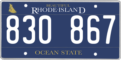 RI license plate 830867