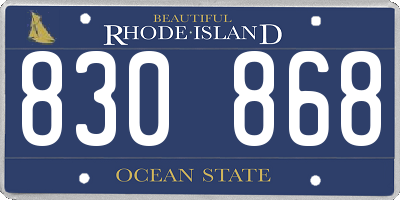 RI license plate 830868