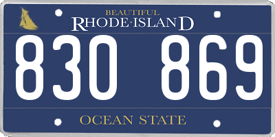 RI license plate 830869