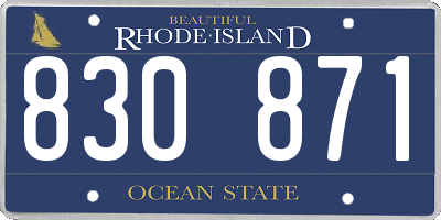 RI license plate 830871