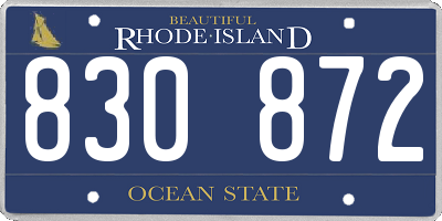 RI license plate 830872