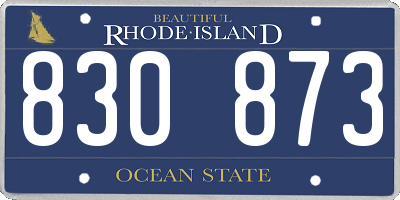 RI license plate 830873