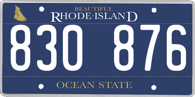 RI license plate 830876