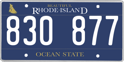 RI license plate 830877