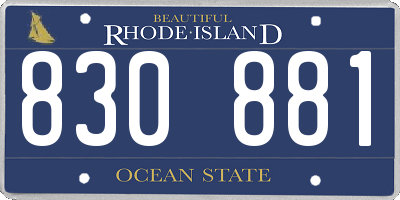 RI license plate 830881