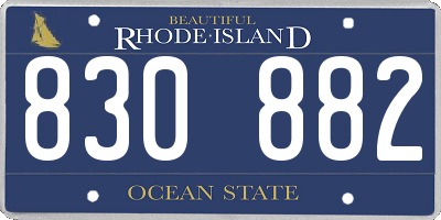 RI license plate 830882