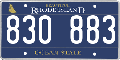 RI license plate 830883
