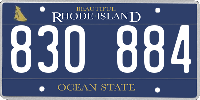 RI license plate 830884