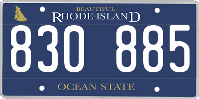 RI license plate 830885