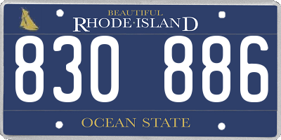 RI license plate 830886