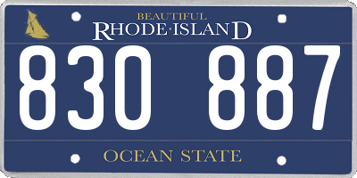 RI license plate 830887
