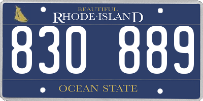 RI license plate 830889